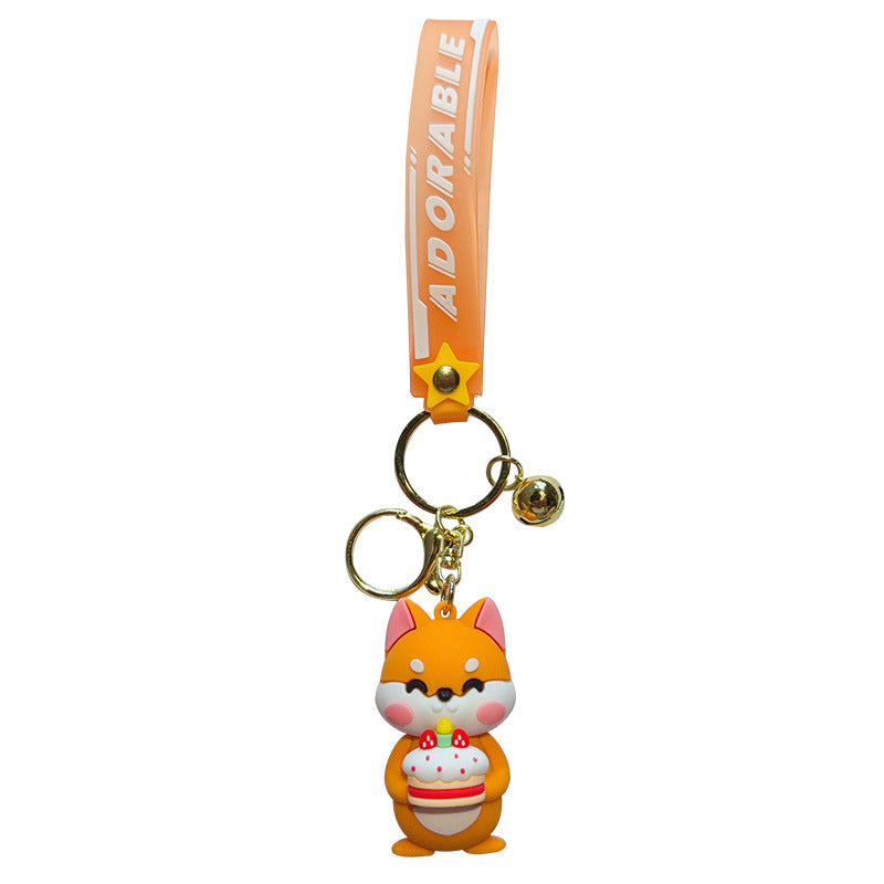 Wholesale cute little Shiba Inu cartoon doll PVC keychain